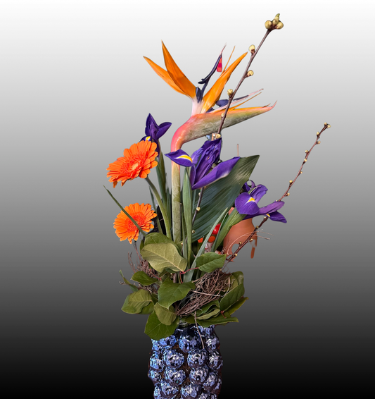 "Silver Blue Bubble" – Vase